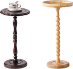 Solid Wood Round Side Table,mall Drink Table for Small Spaces,Round Side Table for Small Spaces, Boho Circle End Table Coffee Table with Solid Wood Leg for Living Room