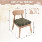 Wood Kid Armchair, Toddler Chairs Ages 1-4, Kid Chair with Solid Wooden Frame, Toddler Armchair Comfy, Upholstered Kids Chair for Playroom, Bedroom, Kindergarten & Preschool, Green