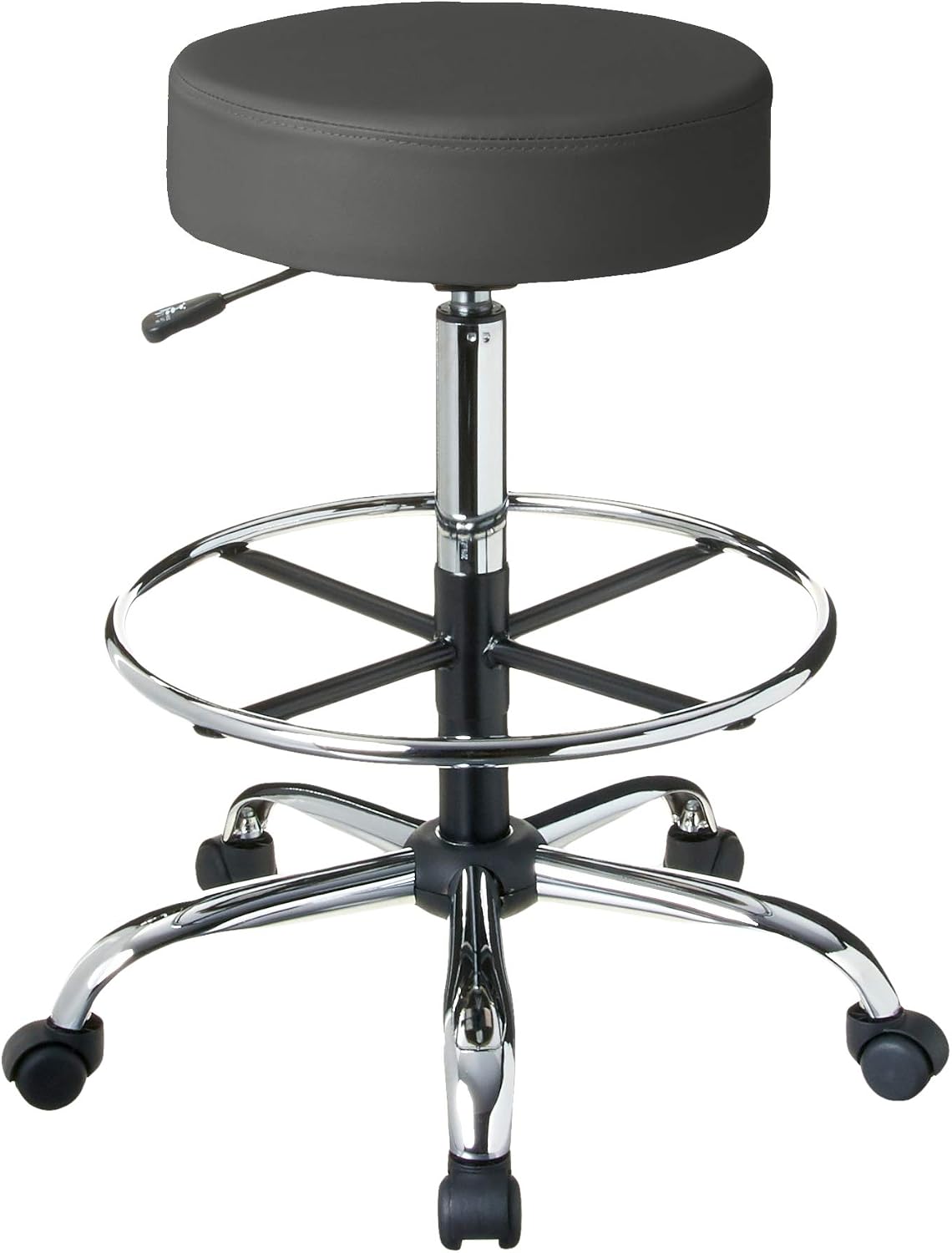 Boss Office Products Adjustable 16" Drafting Stool, Grey