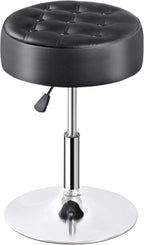 LEMY Adjustable Vanity Stool with 360° Swivel,Hydraulic Lift Round Makeup Chair Ottoman with Stable Base for Home Beauty Studio,Bedroom and Bathroom,Black