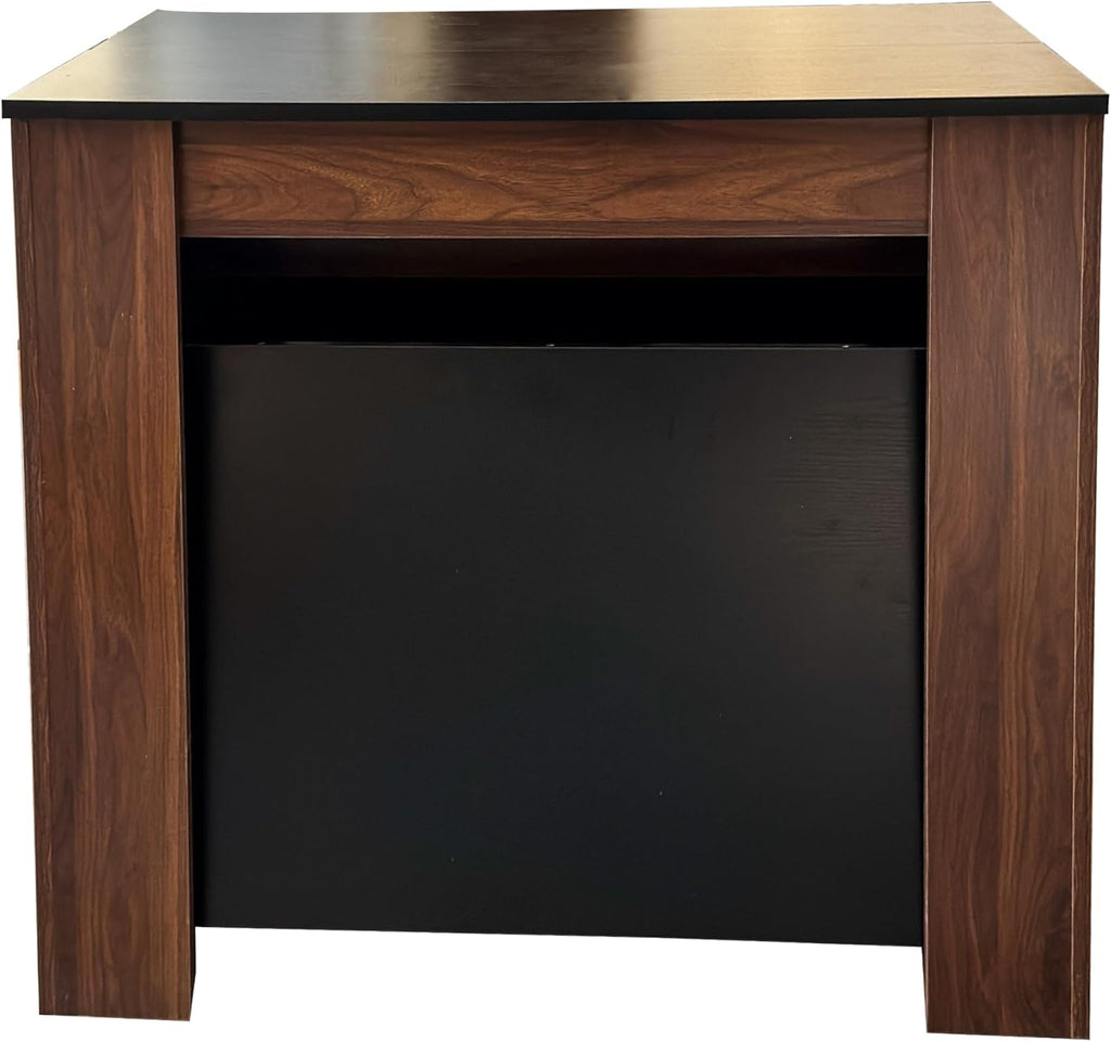 SSLine Rectangular Extendable Dining Table 35"-118" Super Long Conference Meeting Table for 6 8 10 12 People Black Walnut Expandable Kitchen Tables for Home Office Computer Table