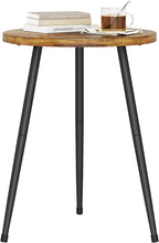 Side Table Small Round End Table Indoor Accent Table for Small Spaces Black Metal Industrial Nightstand for Bedroom, Living Room, Office.