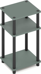 Furinno JUST Side Table, 3-Tier End Table, Open Shelves Night Stand, Bedside Table, Toolless Assembly, for Living Room, Bedroom, Bathroom, Sage Green