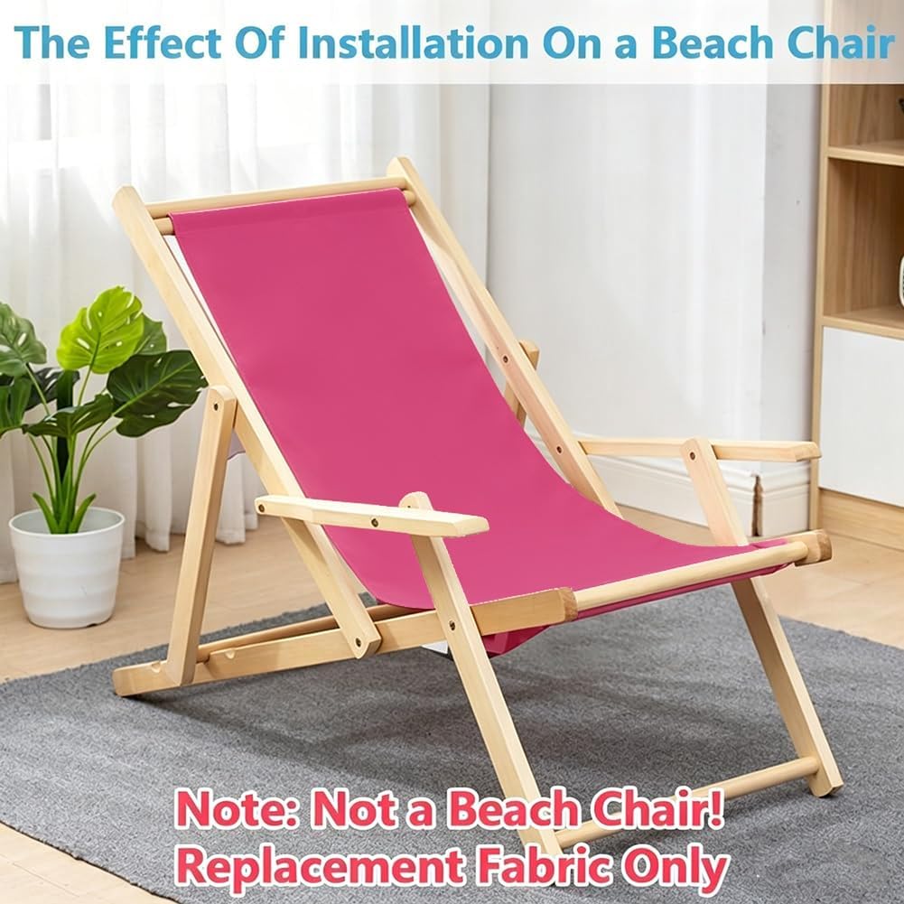 GORGECRAFT Beach Sling Patio Chairs Canvas 120x43.5cm Thicker Folding Chair Replacement Outdoor Chairs Cloth Replacements Portable Reclining Sling Chair Fabric for Summer Vacation Sunbathing Garden