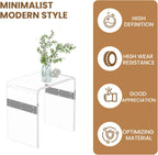 Dethan Clear Acrylic Accent Table, 16.3" x 12.0" x 18.1" U-Shape Modern Lucite End Table for Living Room and Bedroom Home Décor, (Silver)