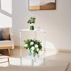 Nightstand Table - Acrylic Transparent Decorative Storage Desk | End Table for Living Room - for Apartment Businesses Rental Bathroom Lobby Bedrooms Living Rooms Dormitory Hotel Restaurant