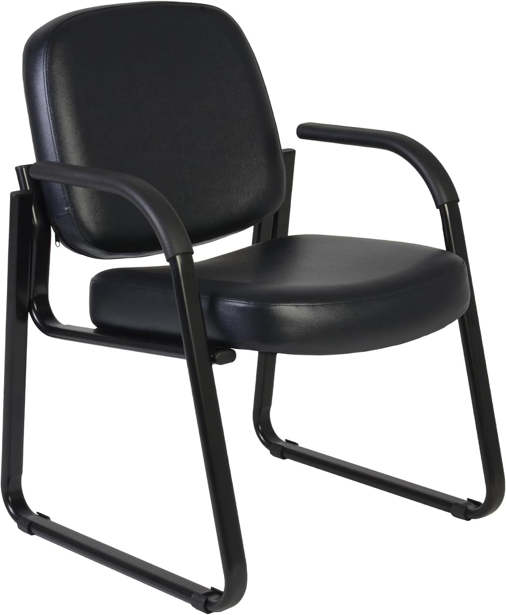 Romig Victor Guest and Reception Chair with Arms, Vinyl - Black