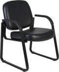 Romig Victor Guest and Reception Chair with Arms, Vinyl - Black