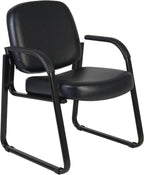 Romig Victor Guest and Reception Chair with Arms, Vinyl - Black