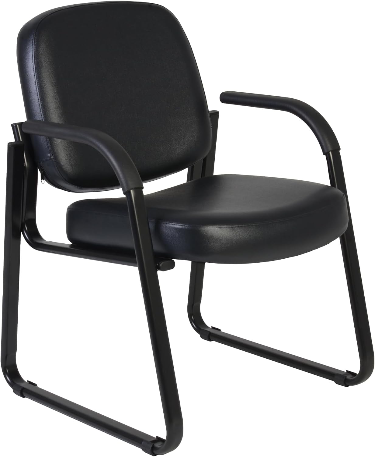Romig Victor Guest and Reception Chair with Arms, Vinyl - Black