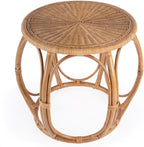 Beaumont Lane Round Woven Rattan End Table, Natural Finish, 28" W x 28" D x 24" H, Durable Rattan Construction, Open Weave Design, Eco-Friendly Living Room, Family Room or Sunroom Side Table