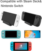 Stand Base Compatible with Valve Steam Deck Console Accessories for Nintendo Switch Handheld Video Game PC Gaming Holder Stand - Black