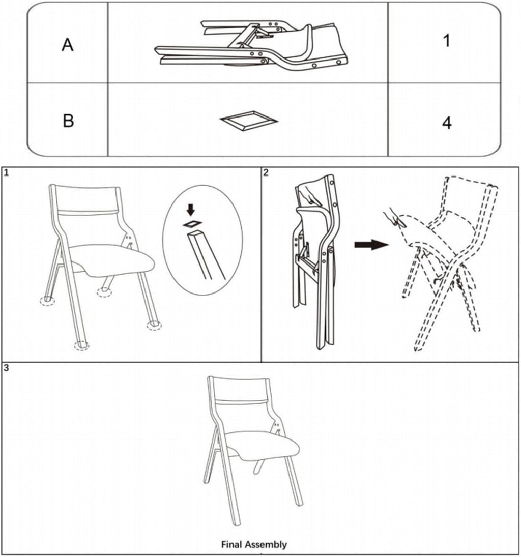 CangLong Foldable Chair Set of 2, Walnut+Light Coffee | Padded Fabric Chairs with Solid Wood Frame, Stackable and Assembled, for Guests Kitchen Office Wedding Party