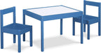 3 Pcs Dry Erase Table Two Chair Set, Dark Blue