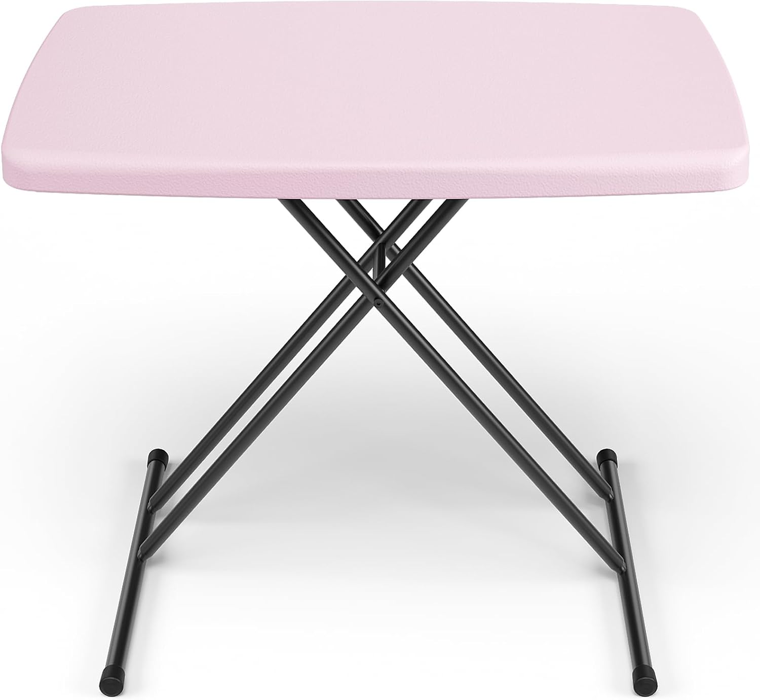 Folding Table 30 Inch - Small Desk Adjustable Height TV Tray for Laptop, Couch, Camping - Heavy Duty Utility Foldable Table for Small Spaces, No Assembly Required, Pink Granite
