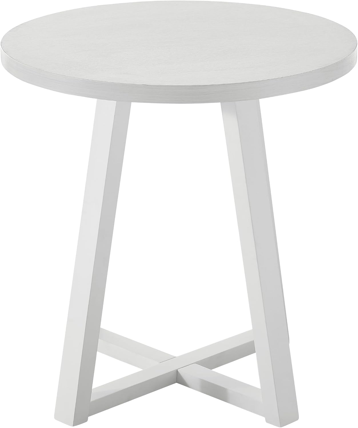 Roundhill Furniture Modern Harmony Wood Oval End Table, White