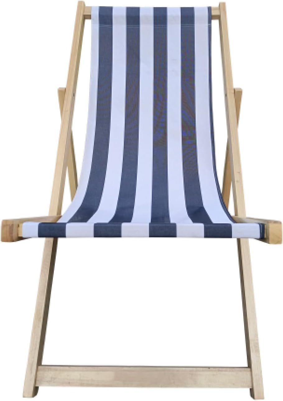 Geelife Populus Wood Sling Chair - Solid Wood Dark Blue - 2Pcs Adds Fresh Look to Outdoor Spaces - Cozy Outdoor Living