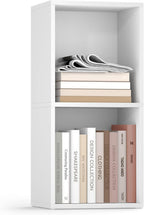 VASAGLE Custos Collection - Bookshelf, 2-Tier Bookcase, Book Shelf, Open Storage Shelf, 9.4 x 11.8 x 25.2 Inches, for Living Room, Home Office, Dining Room, Cloud White ULBC432W01
