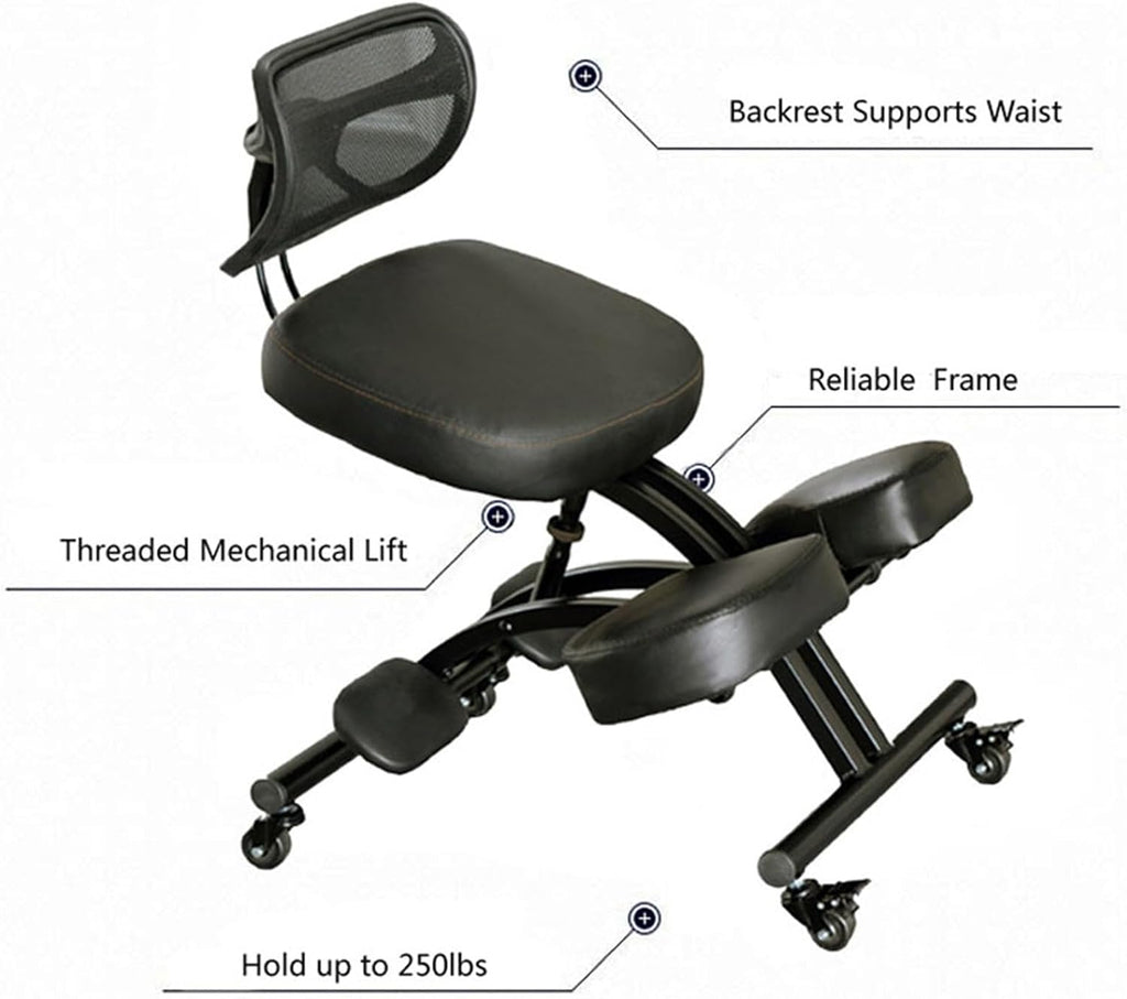 Ergonomic Kneeling Chair,Home Office Desk Chairs,Meditation Chair with Height Adjustable,Posture Office Stool with an Angled Seat and Casters