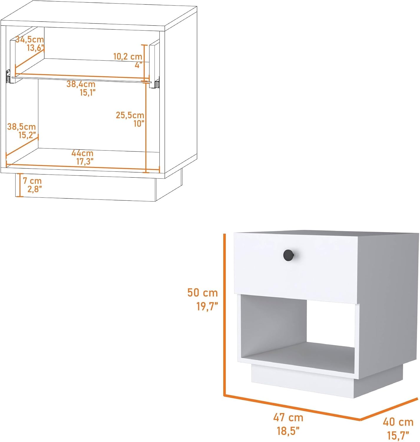 1-Drawer Nightstand,Single Door Cabinet,for Small Spaces