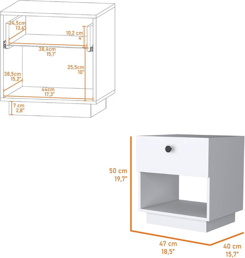 1-Drawer Nightstand,Single Door Cabinet,for Small Spaces