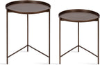 Kate and Laurel Ulani Modern Nesting Side Table; Set of 2; Bronze; Sophisticated Glam End Tables for Storage and Display
