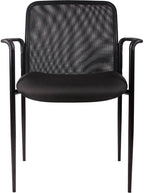Lorell Reception Side Chair, 23-3/4 by 23-1/2 by 33-Inch, Black