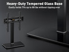 Perlegear Universal Swivel TV Stand Base for 32–70 inch TVs, Height Adjustable Table Top TV Stand Mount with Tilt, Tempered Glass Base, Holds up to 88 lbs
