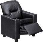 Olive & Opie Oakley Kids/Toddler Push Back Recliner Chair, Lounge Sofa for Boys & Girls Ages 3 and Up, Soft Upholstery,Vegan Leather Onyx