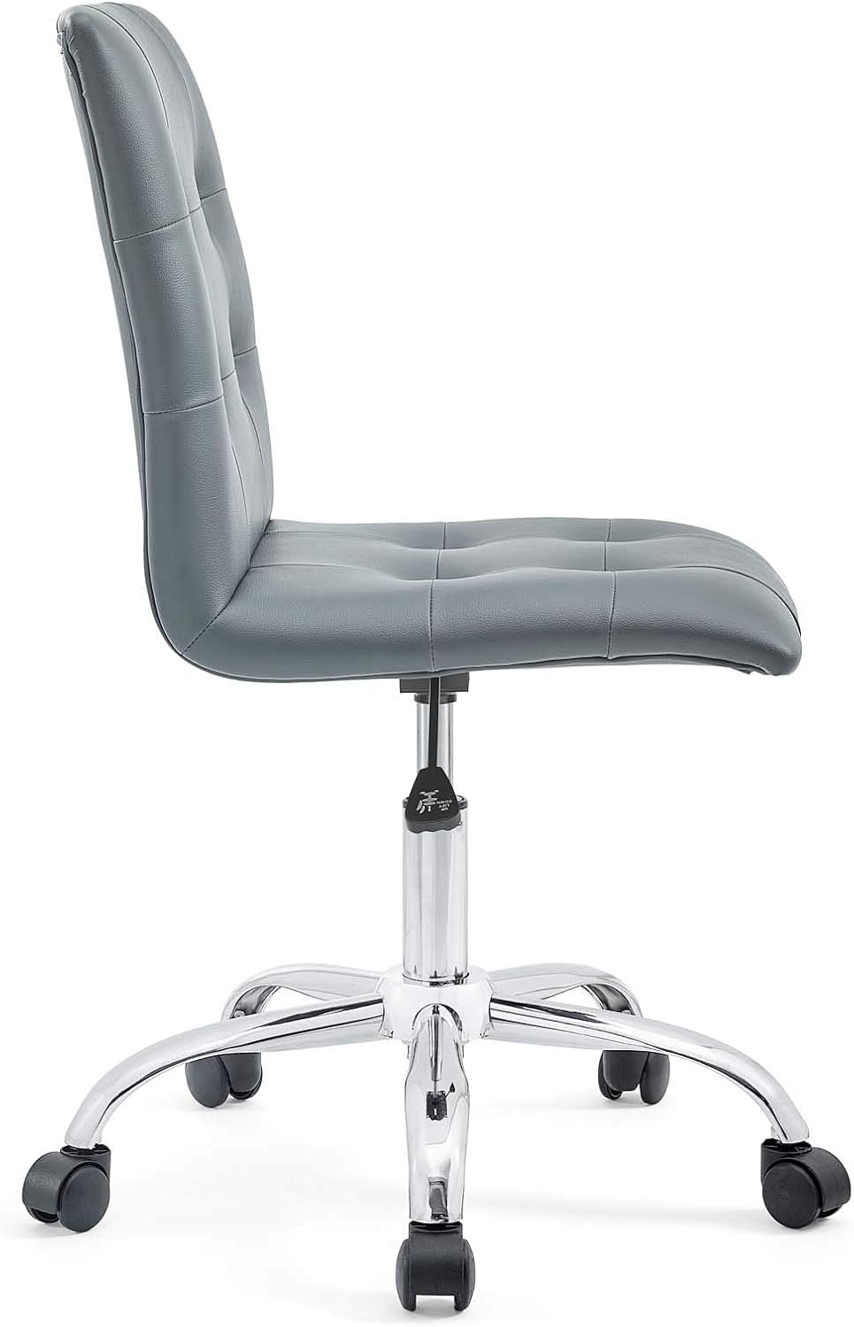 Modway Prim Ribbed Armless Mid Back Swivel Conference Office Chair In Gray