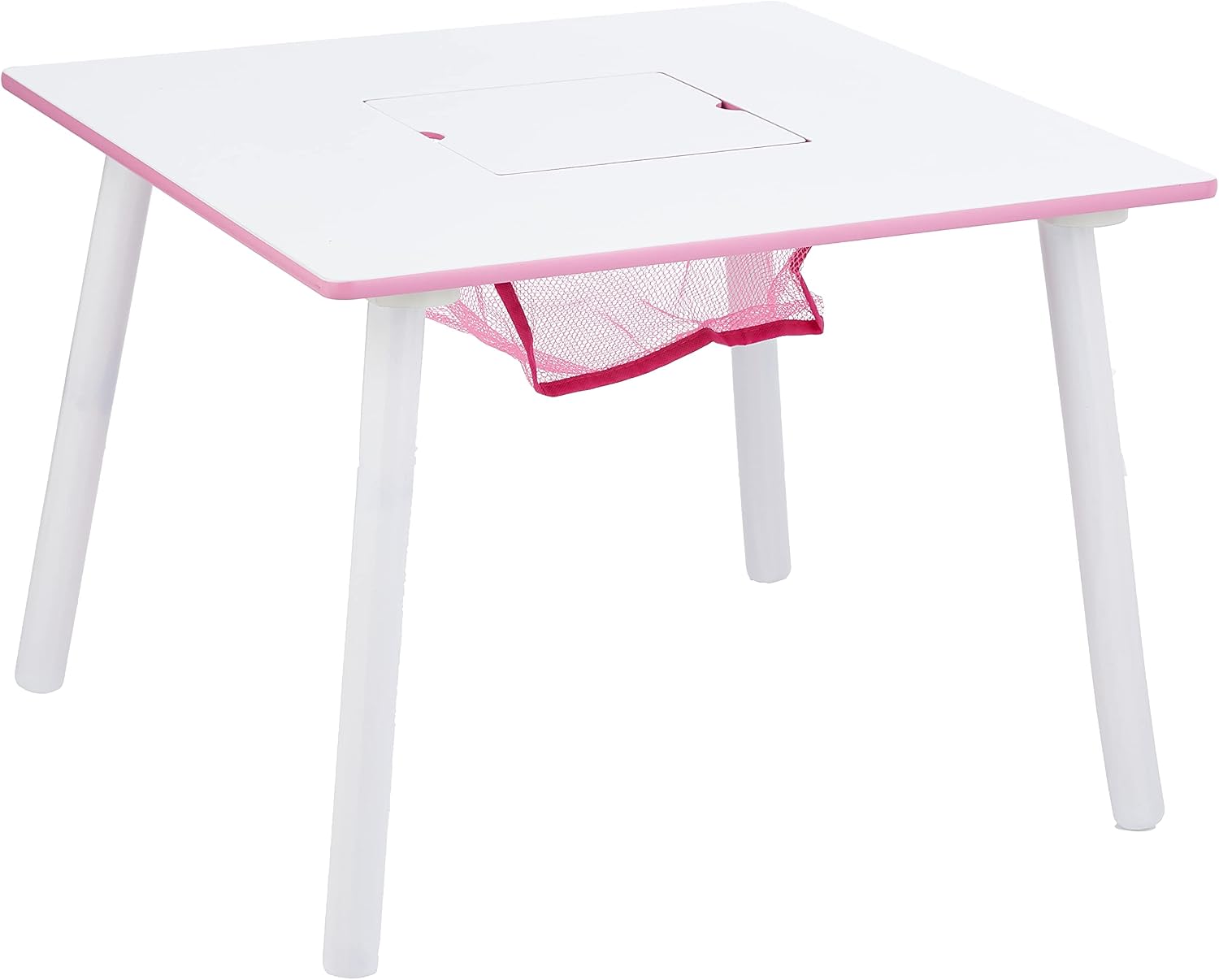 Delta Children Princess Crown Kids Wood Table and Chair Set with Storage - Greenguard Gold Certified, White/Pink