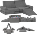 LOAOL Modular Kids Play Couch, Soft Foam Kids Couch, Convertible Playroom Furniture Indoor, Creative Open Ended Play for Boys and Girls, Washable & Removable Cover