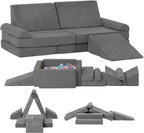 LOAOL Modular Kids Play Couch, Soft Foam Kids Couch, Convertible Playroom Furniture Indoor, Creative Open Ended Play for Boys and Girls, Washable & Removable Cover