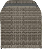 Poly Rattan Patio Storage Bench with Cushion, 45.3"x20.1"x20.5" Gray Outdoor Seat with Waterproof Bag for Cushions and Supplies