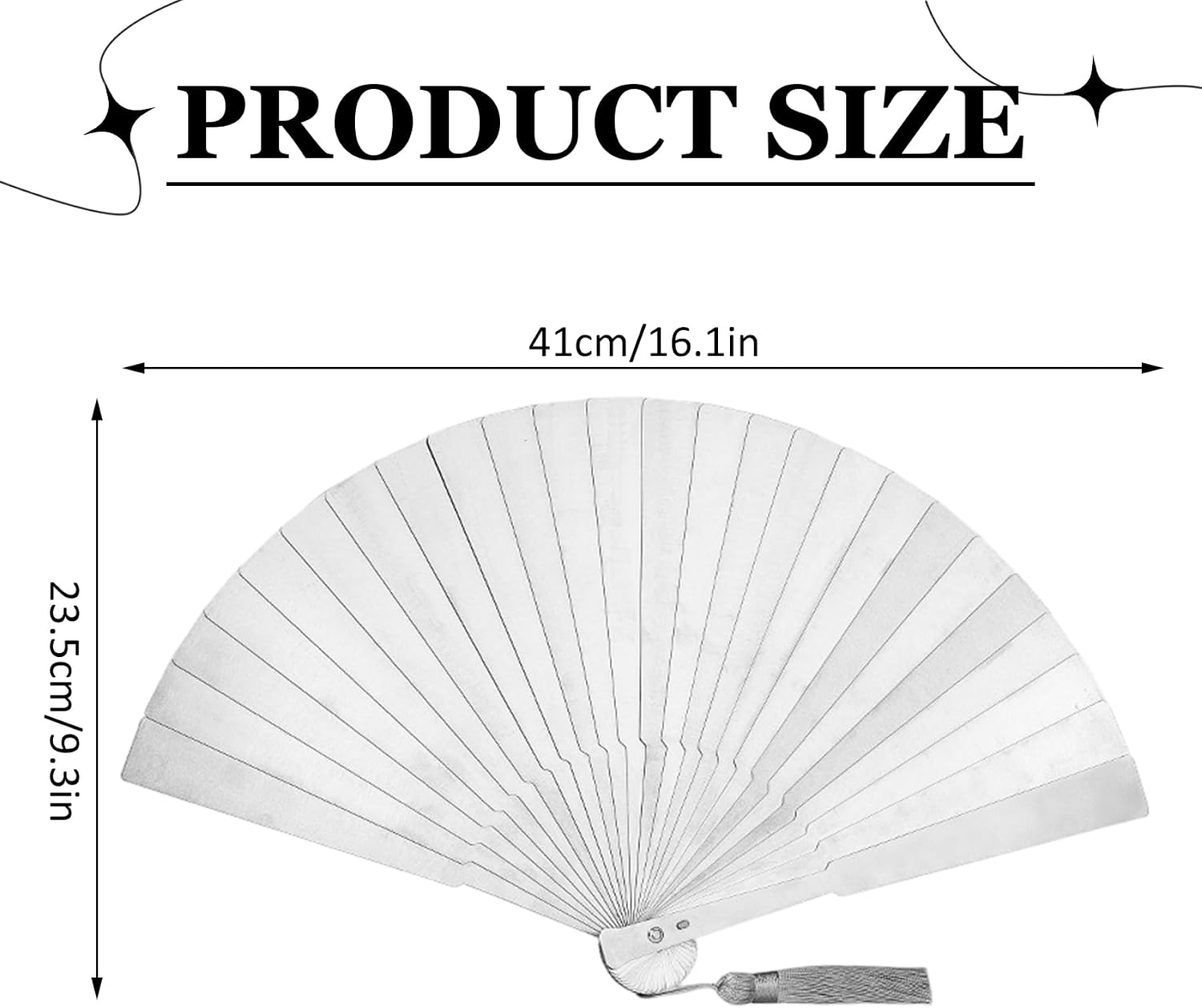 7 Inch Folding Hand Fan, Stainless Steel Chinese Kung Fu Tai Chi Fan, Antique Retractable & Portable Design Folding Fans for Men and Women Performance, Dance, Decorations, Festival