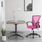 Ergonomic Office Chair Desk Computer Mesh Executive Task Rolling Gaming Swivel Modern Adjustable with Mid Back Lumbar Support Armrest for Home Women Men,Pink