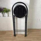 Folding Breakfast Bar Stool, 26/28/30" Tall Chair with Padded Seat, Portable Round Counter Height Stool with Backrest, Foldable Stool for Adults Outdoor Indoor ( Color : Black 1 pc , Size : 75cm/30" )