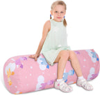Stuffed Animal Storage Bean Bag Chair Cover (No Filler), Cylinder Plush Toy Storage Stuff and Sit Seat for Kids Boys and Girls, Canvas Large Soft Sit & Play Sofa with YKK Zipper