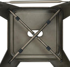 Yaheetech 24'' Metal Bar Stools Counter Height Barstools Set of 4 High Backless Industrial Stackable Chairs for Indoor and Outdoor, Gun Metal