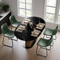 YaFiti 18 Inch Dining Chairs Set of 4, Modern Upholstered Dining Room Chairs with PU Leather Cushions and Metal Legs, Mid Century Modern Armless Chair and Upholstered Seat, Green