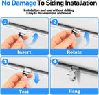 24PCS Vinyl Siding Hook, Thicken Stainless Steel Vinyl Siding Clips Hangers, Heavy-Duty No Drill Vinyl Hook for Outdoor Decor, Hanging on Patio, Christmas Wreath Hangers