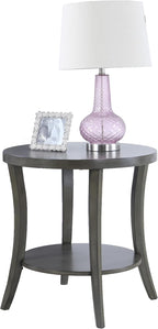 Oval Shelf End Table, Gray
