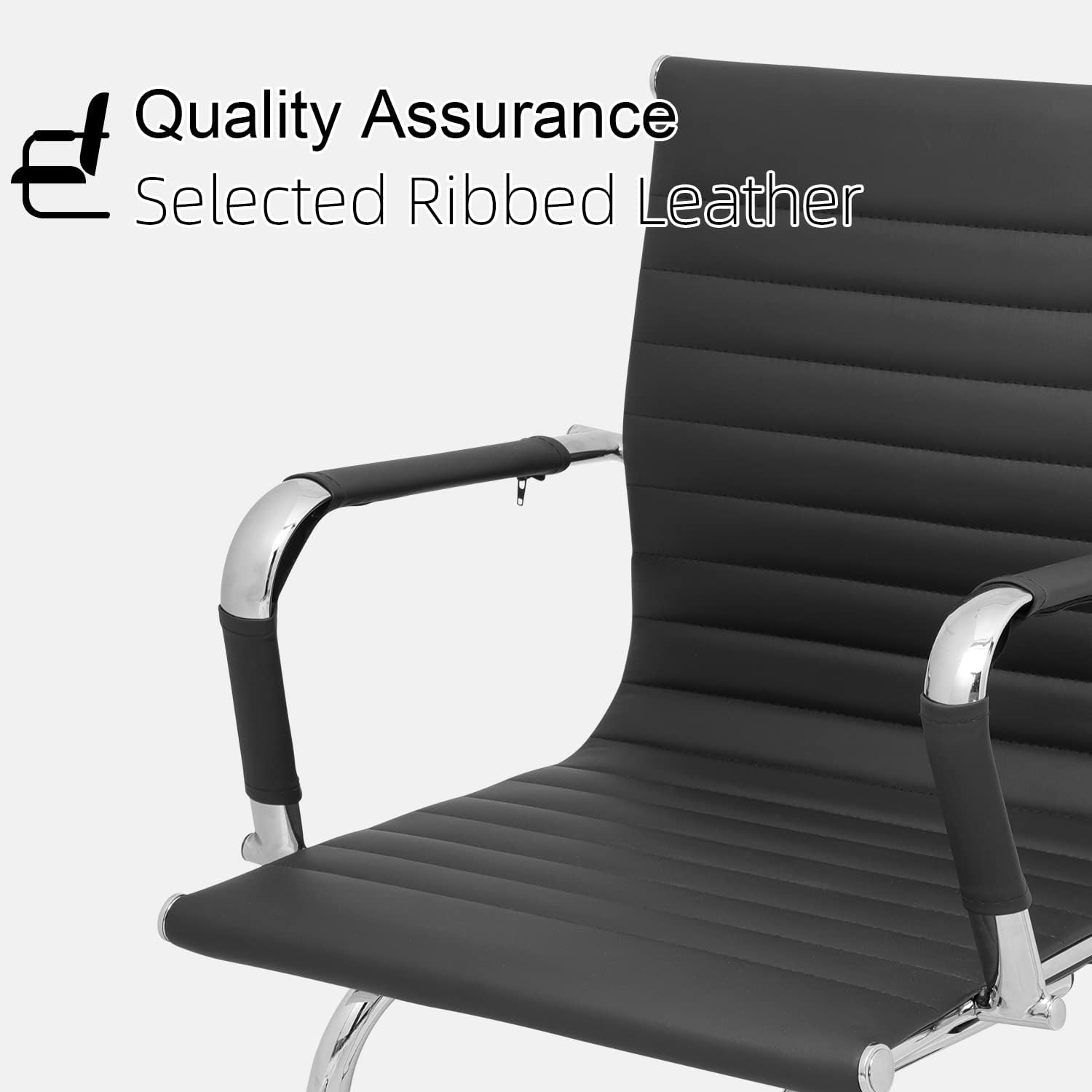 Okeysen Conference Room Chairs Set of 2, Waiting Room Office Guest Chairs, Reception Chairs with Mid Back & Sled Base