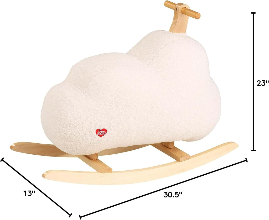 FUN.COM Children's Care Bears Cloud Rocker | Foam and Polyester Rocking Horse with Wooden Frame, Rockers, and Grips