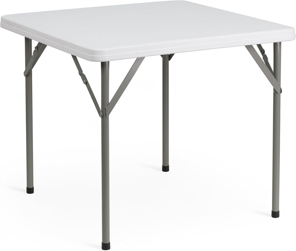 Flash Furniture Elon 2.85' Square All-Occasion Plastic Folding Event Table with Locking Legs, Folding Banquet Table for Indoor/Outdoor Events, White