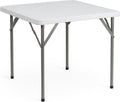 Flash Furniture Elon 2.85' Square All-Occasion Plastic Folding Event Table with Locking Legs, Folding Banquet Table for Indoor/Outdoor Events, White