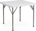 Flash Furniture Elon 2.85' Square All-Occasion Plastic Folding Event Table with Locking Legs, Folding Banquet Table for Indoor/Outdoor Events, White