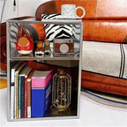 3-Layer Metal Storage Side Table, Square Sofa Side Tables, Simple End Table, Small Accent Tables for Living Room, Bedroom