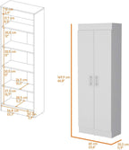 White 5-Shelf Storage Pantry Cabinet