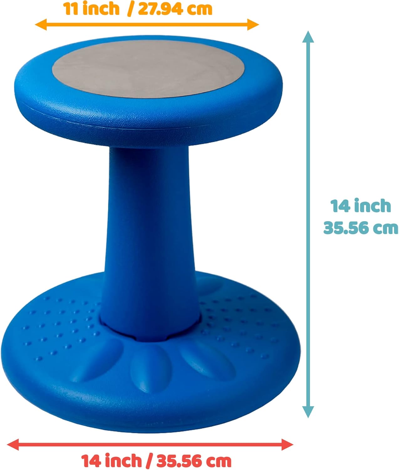 Studico Active Chairs - Kids Wobble Stool - Flexible Seating for Classrooms, Improves Focus, Blue